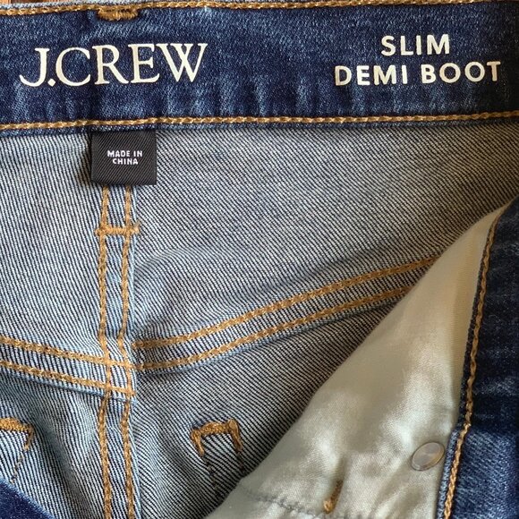 EUC J. Crew Slim Demi Boot Jean, Blue, Size 25 Petite - Picture 8 of 16